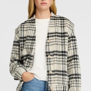 Express Black and White Checkered Shacket Sz Large NWT
